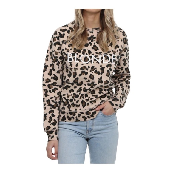 Brunette The Label Leopard Print Crew - Size Small / Medium - Picture 1 of 12